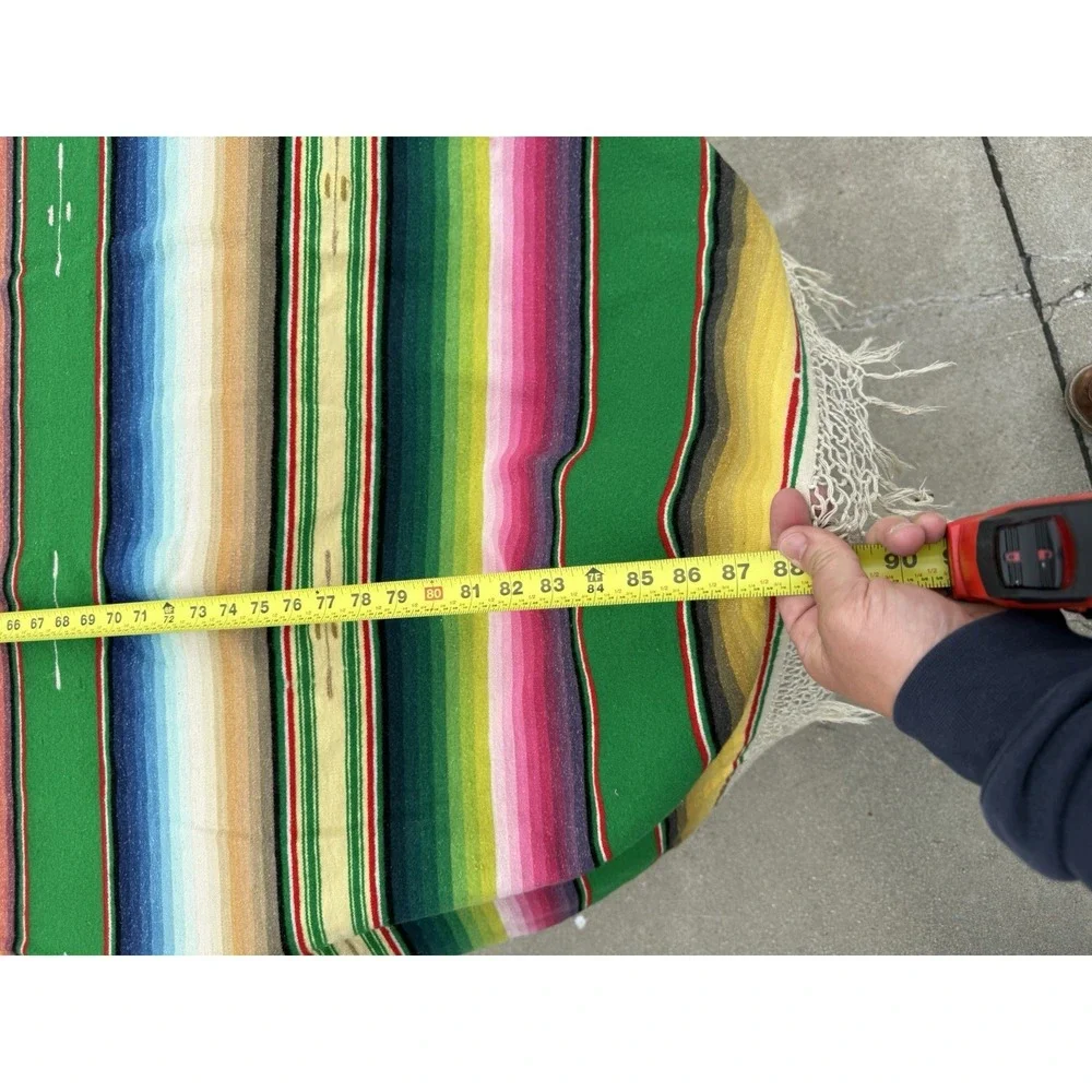 Vintage Mexican Serape Blanket Saltillo Style‎ Southwestern Throw 88x40